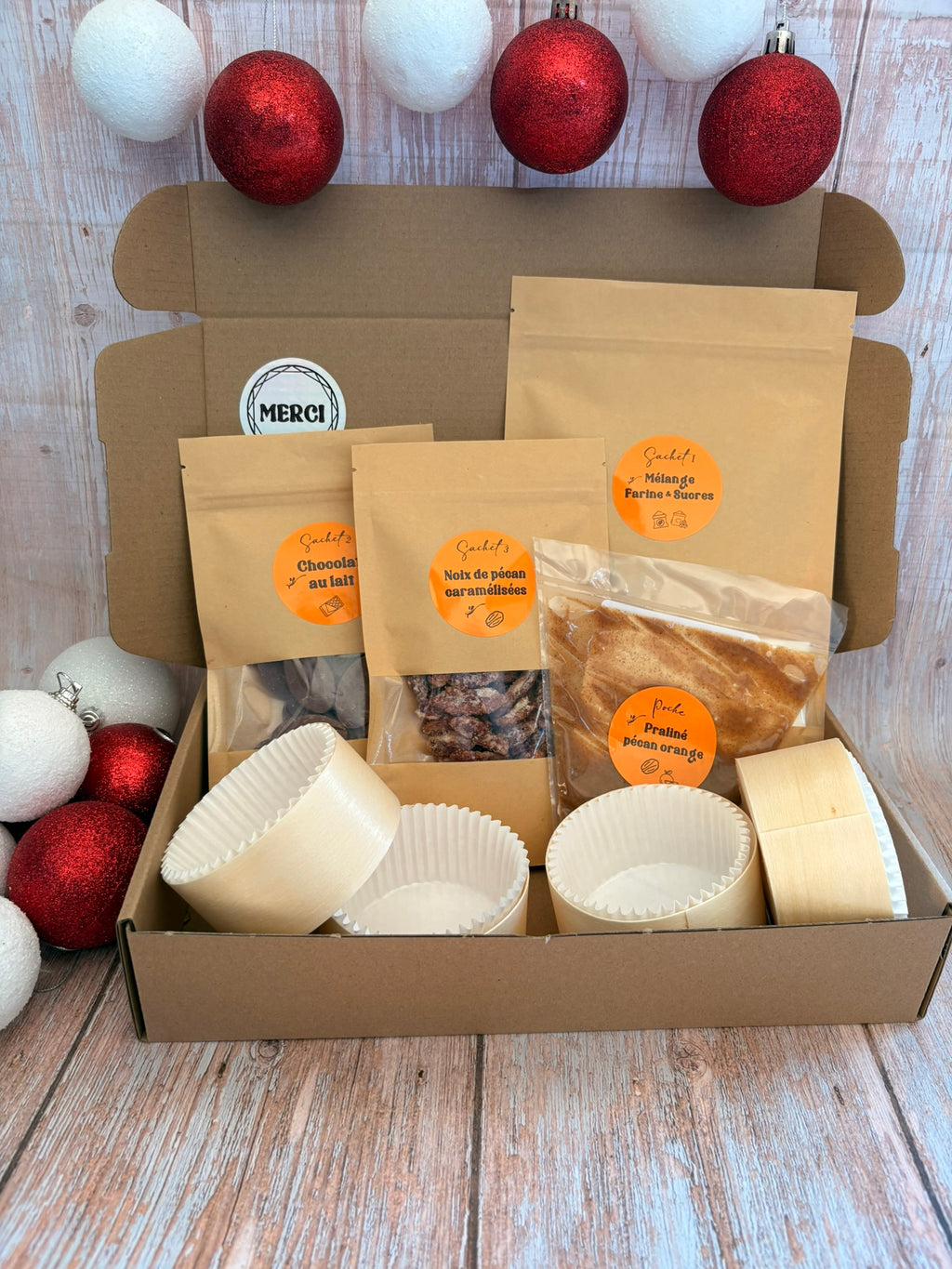 Box 4 cookies de Noël, cannelle, noix de pécan et orange